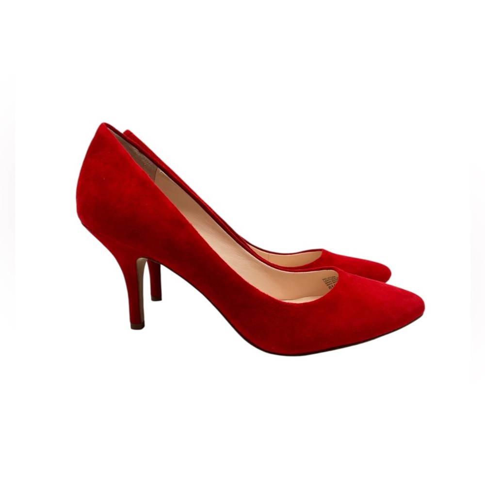 Red Suede Pump Heels - Womens 8